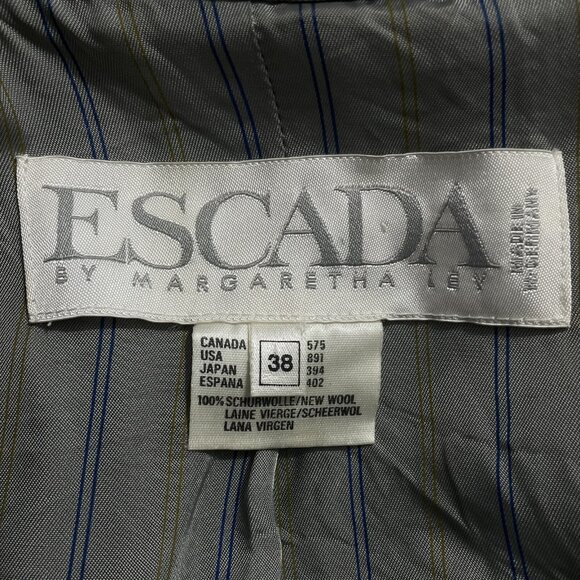 Vtg Escada Wool Blazer Jacket by Margaretha Ley Size 38 Plaid Double Breasted - Picture 10 of 10